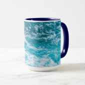 Blauwe oceaangolven mok (Voorkant rechts)