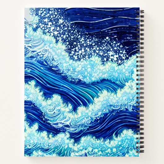 Blauwe oceaangolven notitieboek (Achterkant)