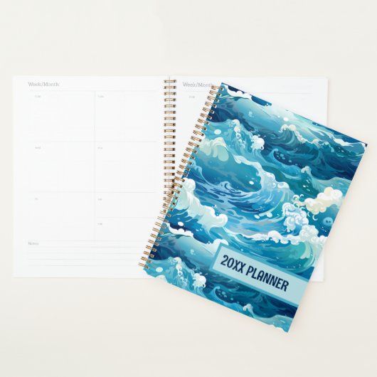 Blauwe oceaangolven planner (Display)