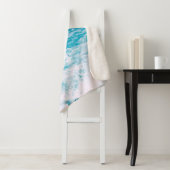 Blauwe oceaangolven sherpa deken (In situ)