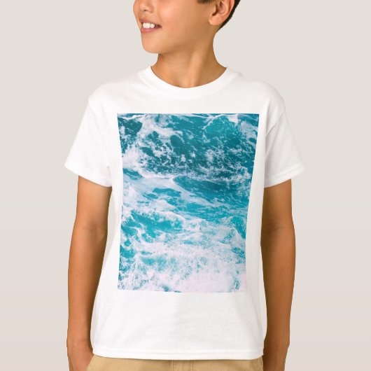 Blauwe oceaangolven t-shirt (Voorkant)