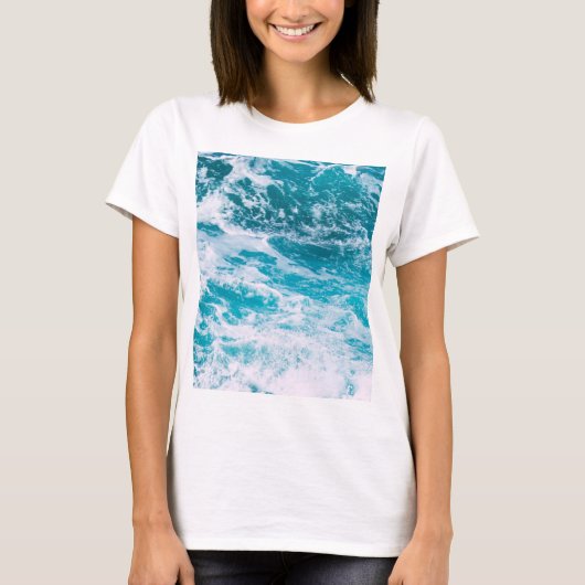 Blauwe oceaangolven t-shirt (Voorkant)