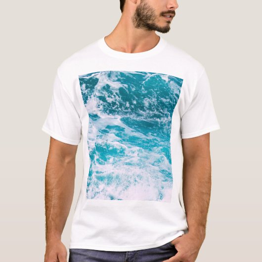 Blauwe oceaangolven t-shirt (Voorkant)