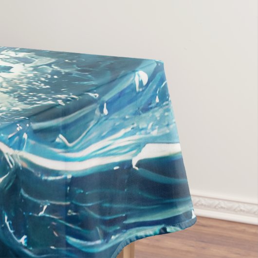 Blauwe oceaangolven tafelkleed (Voorbeeld)