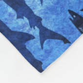 Blauwe oceaanhaai fleece deken (Hoek)