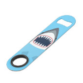 Blauwe oceaanhaai speed flessenopener (Voorkant Gekanteld)