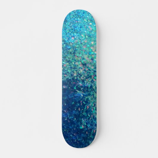 Blauwe oceaanklitter, 7¾" deck skateboard (Voorkant)