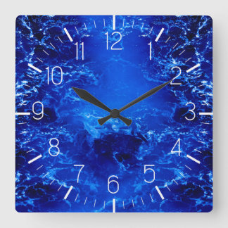 Blauwe oceaanklok vierkante klok