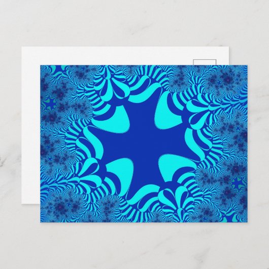 Blauwe oceaankruis briefkaart (Voorkant / Achterkant)