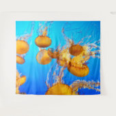 Blauwe oceaankwal wandkleed (Voorkant (horizontaal))