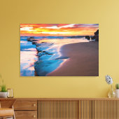 Blauwe oceaanolie schilderend printpapier canvas afdruk (Insitu (Woonkamer))