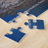 Blauwe Ocean Retro Travel Nubble Lighthouse Legpuzzel (Zijkant)