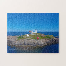 Blauwe Ocean Retro Travel Nubble Lighthouse