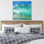 Blauwe Ocean Summer Beach Waves Canvas Afdruk (Insitu (Slaapkamer))