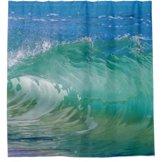 Blauwe Ocean Summer Beach Waves Douchegordijn (Voorkant)