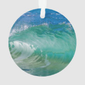 Blauwe Ocean Summer Beach Waves Ornament (achterkant)
