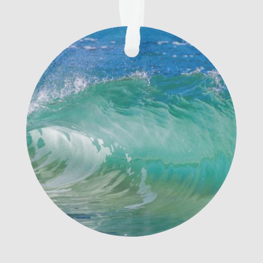 Blauwe Ocean Summer Beach Waves Ornament (achterkant)