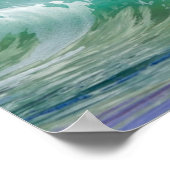 Blauwe Ocean Summer Beach Waves Poster (Hoek)