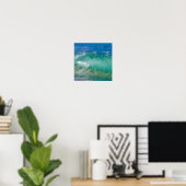 Blauwe Ocean Summer Beach Waves Poster (Thuiskantoor)