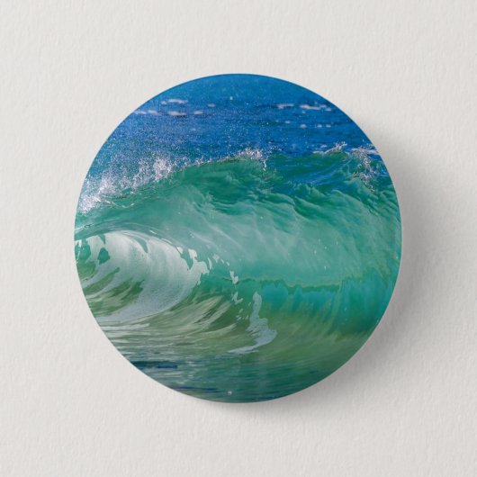 Blauwe Ocean Summer Beach Waves Ronde Button 5,7 Cm (Voorkant)