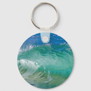 Blauwe Ocean Summer Beach Waves Sleutelhanger