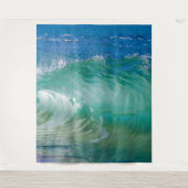 Blauwe Ocean Summer Beach Waves Wandkleed (Voorkant)
