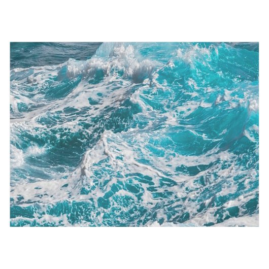 Blauwe Ocean Summer Waves Tafelkleed (Voorkant (Horizontaal))
