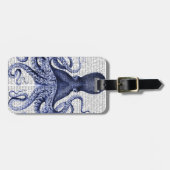Blauwe octopus bagagelabel (Voorkant horizontaal)