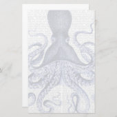 Blauwe octopus briefpapier (Voorkant / Achterkant)
