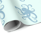 Blauwe octopus cadeaupapier (Rol Hoek)