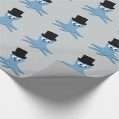 Blauwe Octopus Cadeaupapier (Hoek)