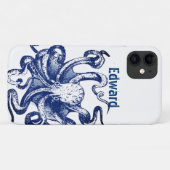 Blauwe octopus Case-Mate iPhone case (Achterkant (horizontaal))
