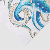 Blauwe octopus Comic Style Tissuepapier (Detail)
