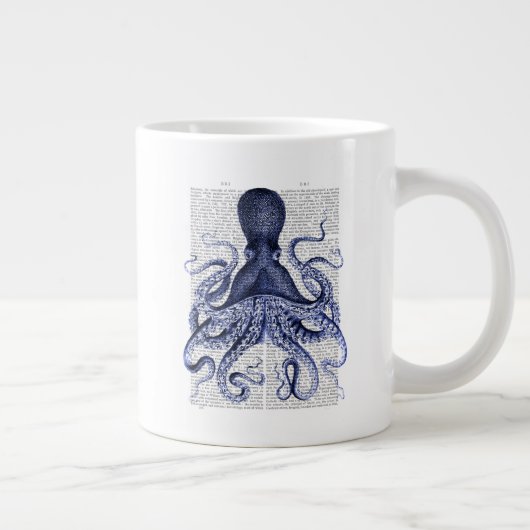 Blauwe octopus extra grote beker (Rechts)