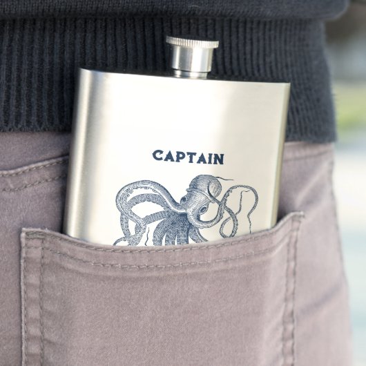 Blauwe octopus illustratie, aangepaste naam en kap flacon (Voorbeeld)