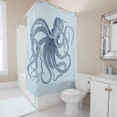 Blauwe Octopus  Illustratie Douchegordijn (In situ)