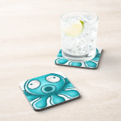 Blauwe octopus Japanse Logo Bier Onderzetter (Rechterzijde)