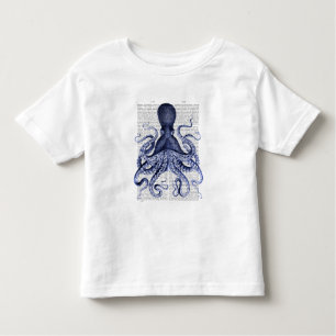 Blauwe octopus kinder shirts