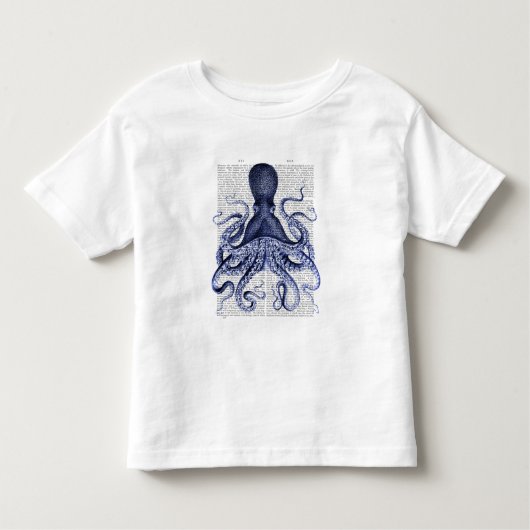 Blauwe octopus kinder shirts (Voorkant)