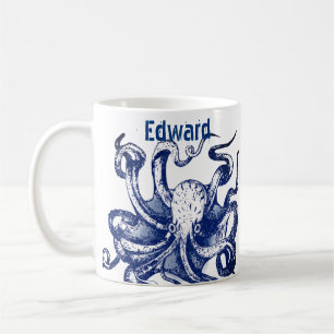 Blauwe octopus koffiemok