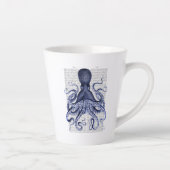 Blauwe octopus latte mok (Rechts)