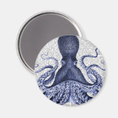 Blauwe octopus magneet (Voorkant / Achterkant)