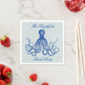 Blauwe Octopus met Anchors Beach Party Servetten (Insitu)