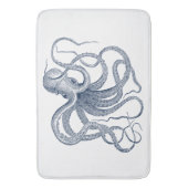 Blauwe octopus nautical illustratie badmat (Voorkant Verticaal)