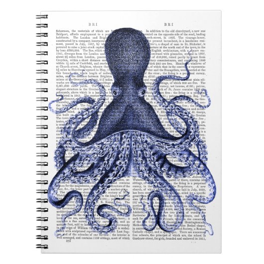 Blauwe octopus notitieboek (Voorkant)