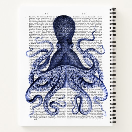 Blauwe octopus notitieboek (Achterkant)
