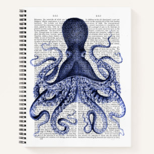 Blauwe octopus notitieboek