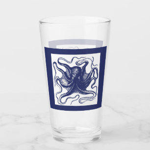 Blauwe Octopus Pint Glas