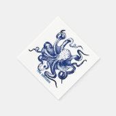 Blauwe octopus servet (Hoek)