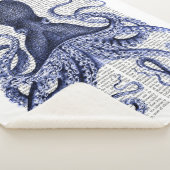 Blauwe octopus sherpa deken (3/4)